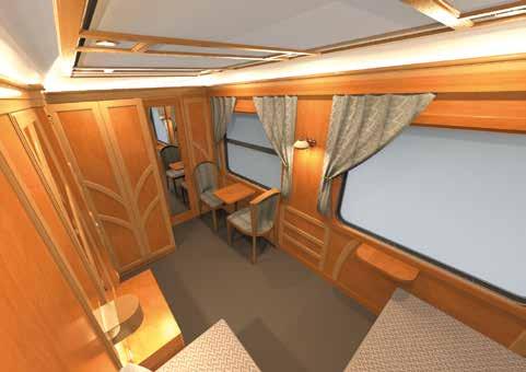 All cabins have, as standard, a large double wardrobe with excellent storage space, individually controlled airconditioning, lighting with dimmer switches, individual reading lights, in cabin Wi-Fi