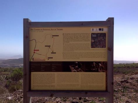 There is another information board here. This minor road goes uphill to El Roque and downhill to Aldea Blanco.