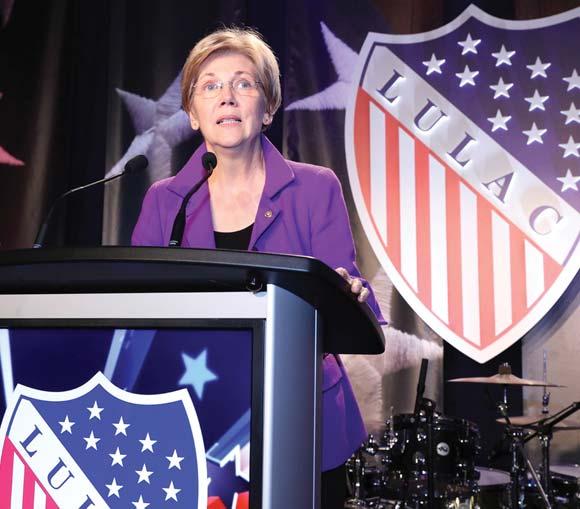 Senator Elizabeth Warren speaks to the LULAC membership.