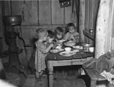 April 1936 Tent home of family living in a community camp, Oklahoma City, Oklahoma.