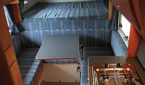 Interior camper fittings offer more generous storage space and a comfortable standing height of 212 cm.