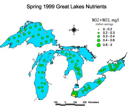 13. Additional Maps and Illustrations From North (Rochester) to South (Williamsport) Nutrients in the Great Lakes (phosphoros, nitrates, nitrites) Great Lakes images from US EPA, Great Lakes