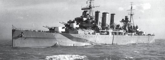HMS Kent, pictured after her refit in Liverpool in 1941.