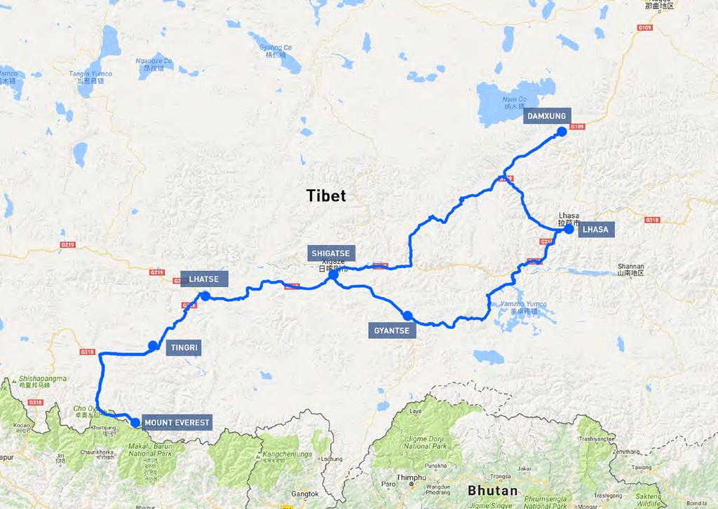 Itinerary Map Day1 Arrive in Kunming Preparing for your journey Day2 Flying up to Lhasa Your adventure begins.