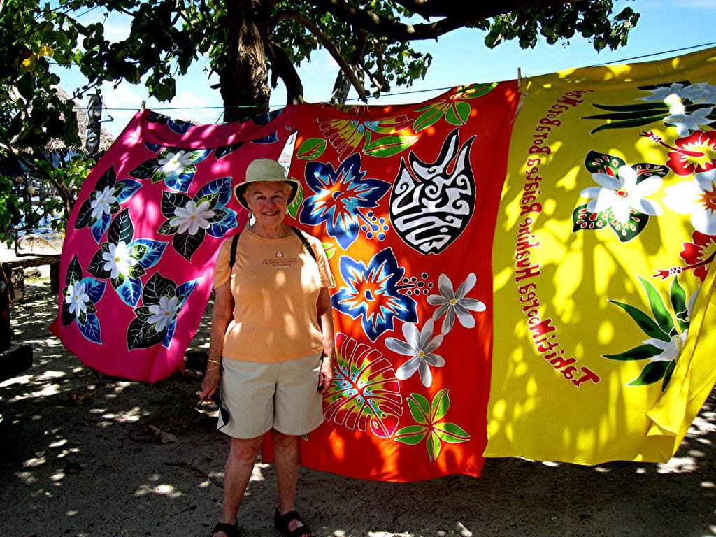 The vendor stalls showing a brightly colored cloth seemed to