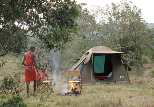 Adventure Fly Camping All year Location - Serengeti, NgoroNgoro Conservation Area, Lake Eyasi Access from either Serengeti North or South 5 tents with outdoor safari shower, short drop thunderbox