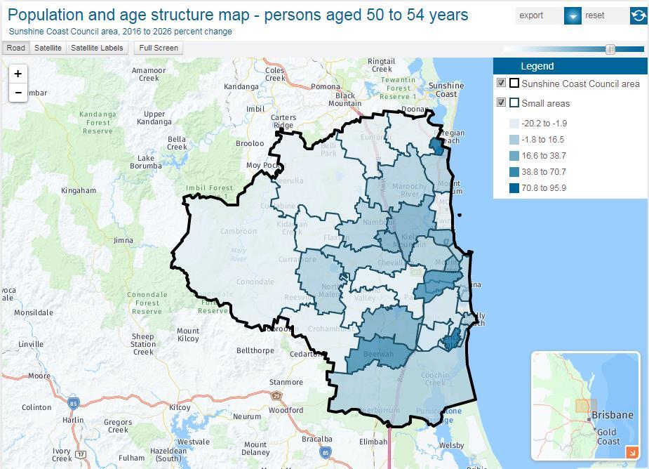 Population and age structure map