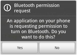Слика 12, Диалог кој предупредува дека Bluetooth адаптерот не е активиран Чекор 2, откако Bluetooth адаптерот е активен ни се појавува диалогот за барање на достапни роботи (