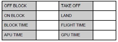ADES (Airport of Destination). 11.1.2 This section should be filled in by the pilot for each flight. Off Block (Off Block Time). On Block (On Block Time).