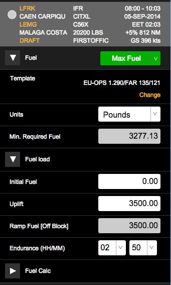 3. Entering Fuel For Flight Enter Fuel for Flight ONLY after you have prepared a route and have completed payload using the Mass & Balance.