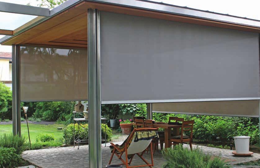 SOLARZIP TM DROP DOWN AWNING Solarzip TM is a vertical awning system that shelters large spans from wind and sun, whilst retaining your view and access to natural light.