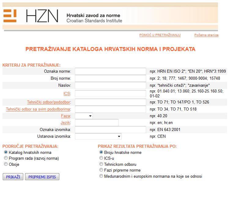 potpunosti usklađen s tadašnjim online katalogom ISO-a. Jednom godišnje katalog hrvatskih norma se i dalje objavljivao u tiskanom izdanju i na CD-u. Od 2008.