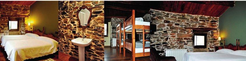 Triacastela Hostel made of wood and stone, with slate roof. 20 Vacancies. Heating and Wi-Fi.