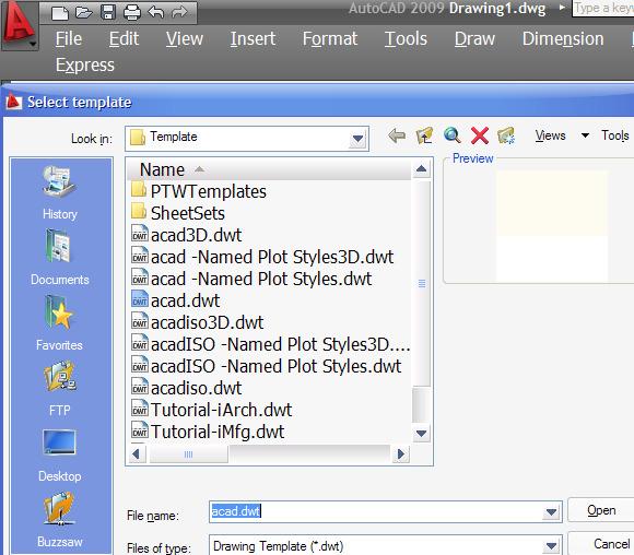 II OSNOVE RADA U AutoCAD-u 1. Kreiranje, spremanje i poziv postojećeg crteža Kreiranje novog crteža: File > New otvara se dijaloški okvir za odabir predloška koje nudi AutoCAD.