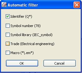 Otvara se dijalog Automatic filter. Polje za potvrdu Identifier (Q) je već čekirano. Slika 6.4: Dijalog filtera podataka 9.
