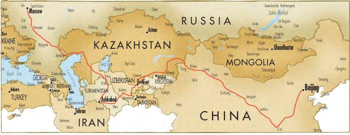 Daily Itinerary Day 1 Arrive Moscow Day 2 Moscow Day 3 Aboard train Day 4 Volgograd Day 5 Kara Kum Desert Day 6 Khiva Day 7 Ashkabad Day 8 Merv