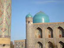 The Old Town in Bukhara has a unified feel, drawn together by a central reflecting pool and plaza, by commonality in the structure of the domed bazaars and by the major monuments ringing the old town.