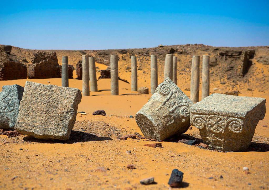Old Dongola has another surprise: on the banks of the Nile I come across the remains of a