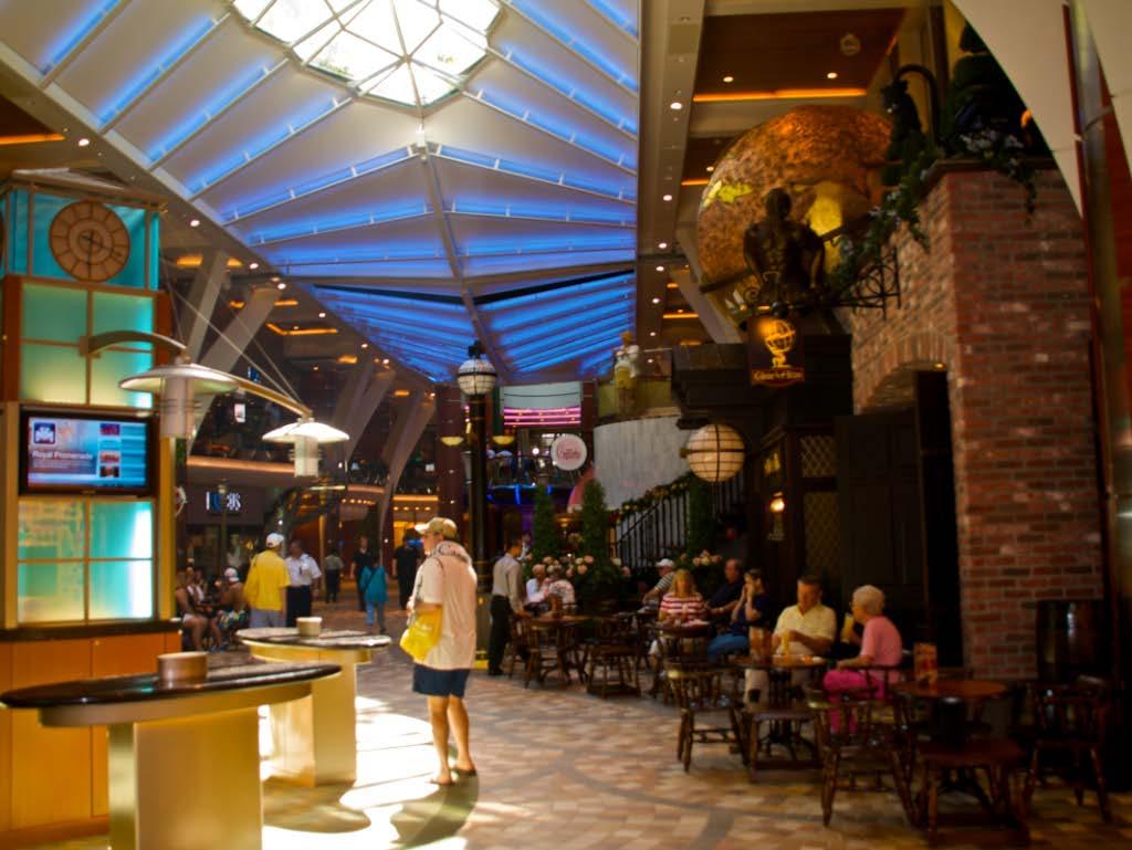Oasis of the Seas Board Walk Features restaurants, bars, shops,