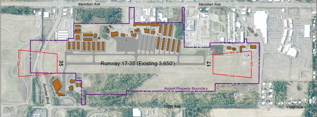 3. Runway Length Options Scenario A: Existing Length = 3,650 Former Sunrise Village Retail Landfill Existing Existing Existing Existing Rwy 35 RPZ Rwy 35