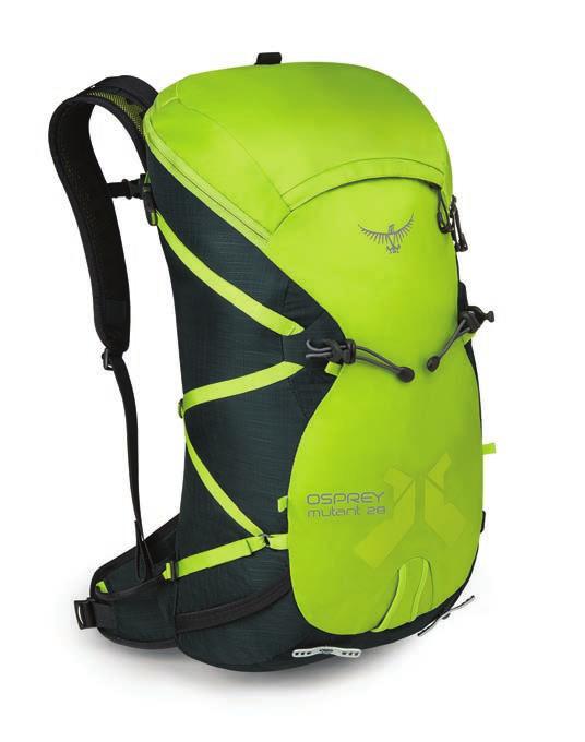 8 Inches 25h x w x 0d Centimeters 63h x 27w x 25d MUTANT 28 ALPINE MOUNTAINEERING / ICE CLIMBING The Mutant 28 is a top, bucket style loading lightweight pack designed specifically for the alpine