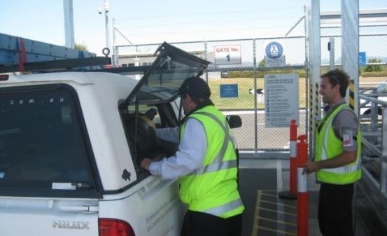 Visual inspection of a vehicle includes the following: Visual inspection of the vehicle s valid Authority to Use Airside (AUA) label Visual inspection of the cabin of the vehicle Visual inspection of
