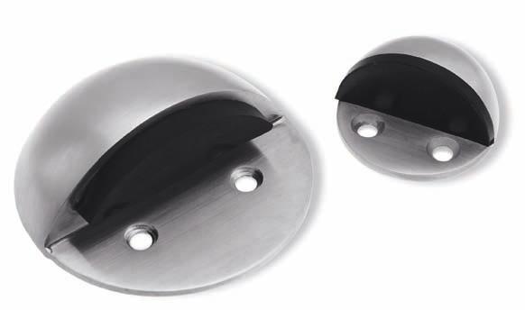 DOOR STOPS DS5-94 Satin Aluminum 2-3/16" 4-7/8" DS6 & DS6A Simple and clean design cylindrical COVER PLATE door stop with radiused black rubber 1" bumper. Comes in two sizes and three finishes.