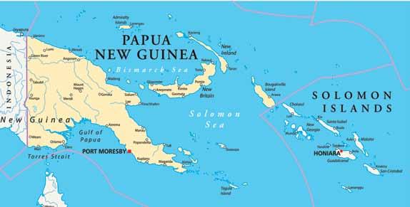 PAPUA NEW GUINEA H Lying just south of the equator, 160km north of Australia, Papua New Guinea is part of a great arc of mountains stretching from Asia, through Indonesia and into the South Pacific.