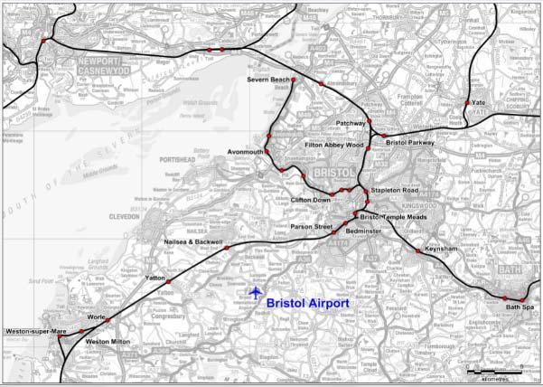 SECTION 1 INTRODUCTION The local rail network in the area is shown on Figure 1.2. It can be seen that the Bristol to Westonsuper Mare line serves the area south west of Bristol.