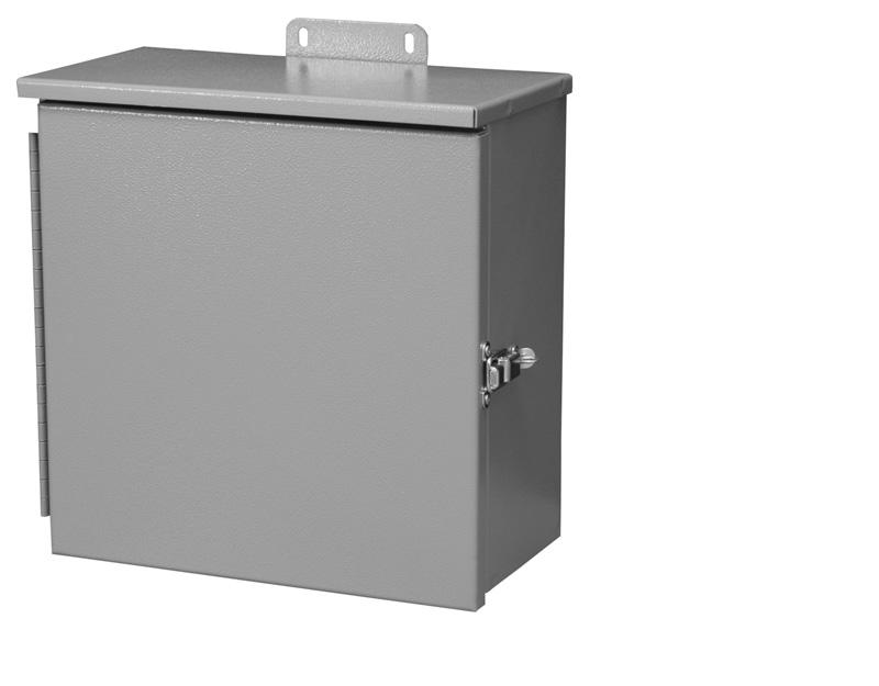 TYPE 3R SMALL RAINPROOF HINGE COVER ENCLOSURES Construction: C & I Enclosures Small Type 3R Rainproof Hinge Cover Enclosures are fabricated in accordance with U.L. specifications from code gauge material.