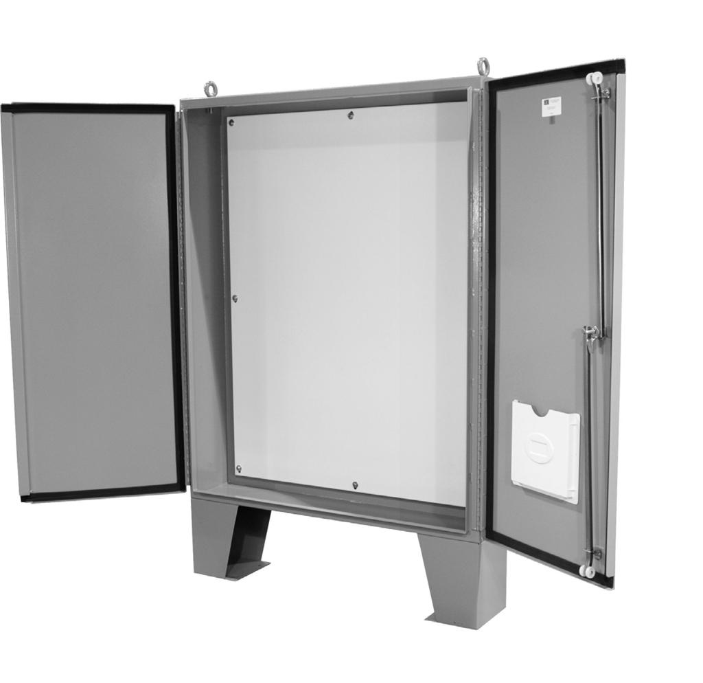 TYPE 12 PAINTED FLOOR MOUNTED DOUBLE DOOR ENCLOSURES Construction: C & I Enclosures Type 12 Painted Floor Mounted Double Door Enclosures are fabricated in accordance with U.L. specifications from code gauge material.