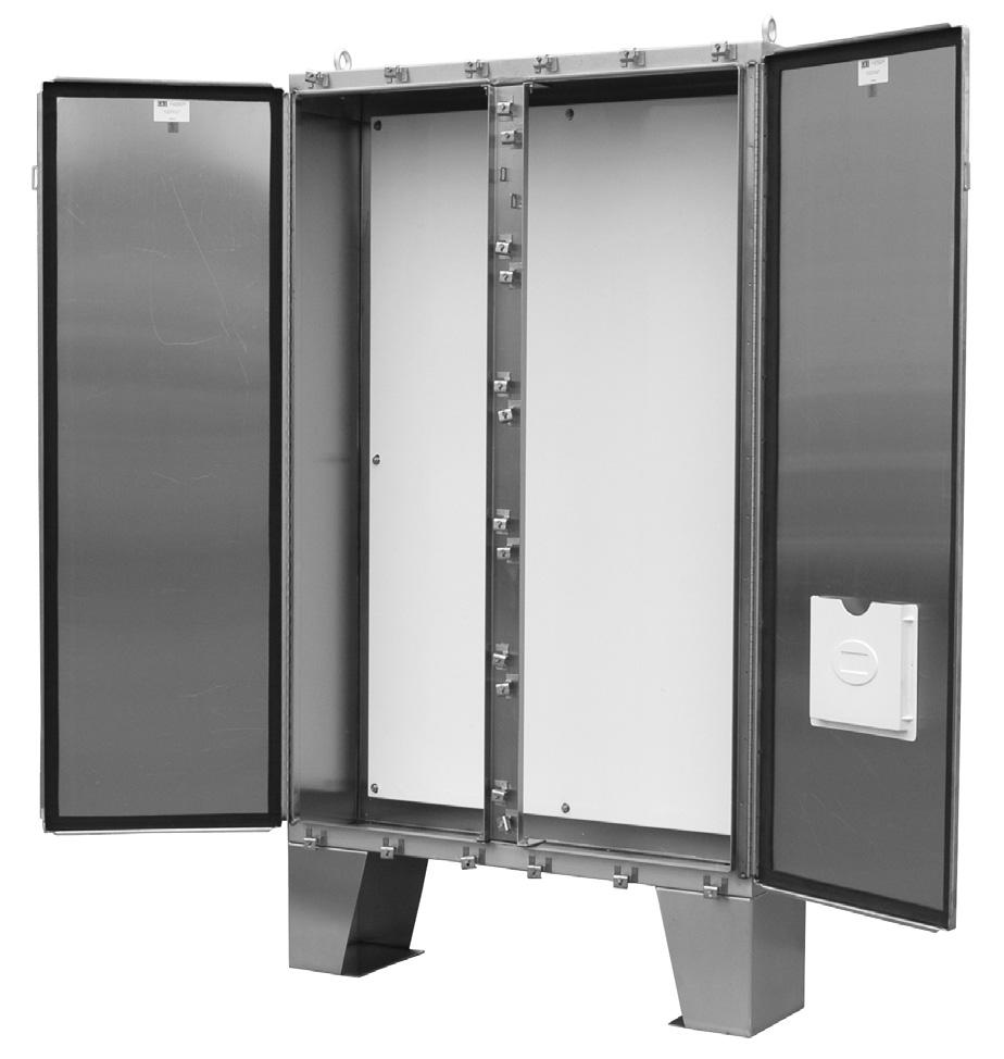 TYPE 4 PAINTED FLOOR MOUNTED DOUBLE DOOR ENCLOSURES Stainless Enclosure Pictured Construction: C & I Enclosures Type 4 Painted Floor Mounted Double Door Enclosures are fabricated in accordance with U.