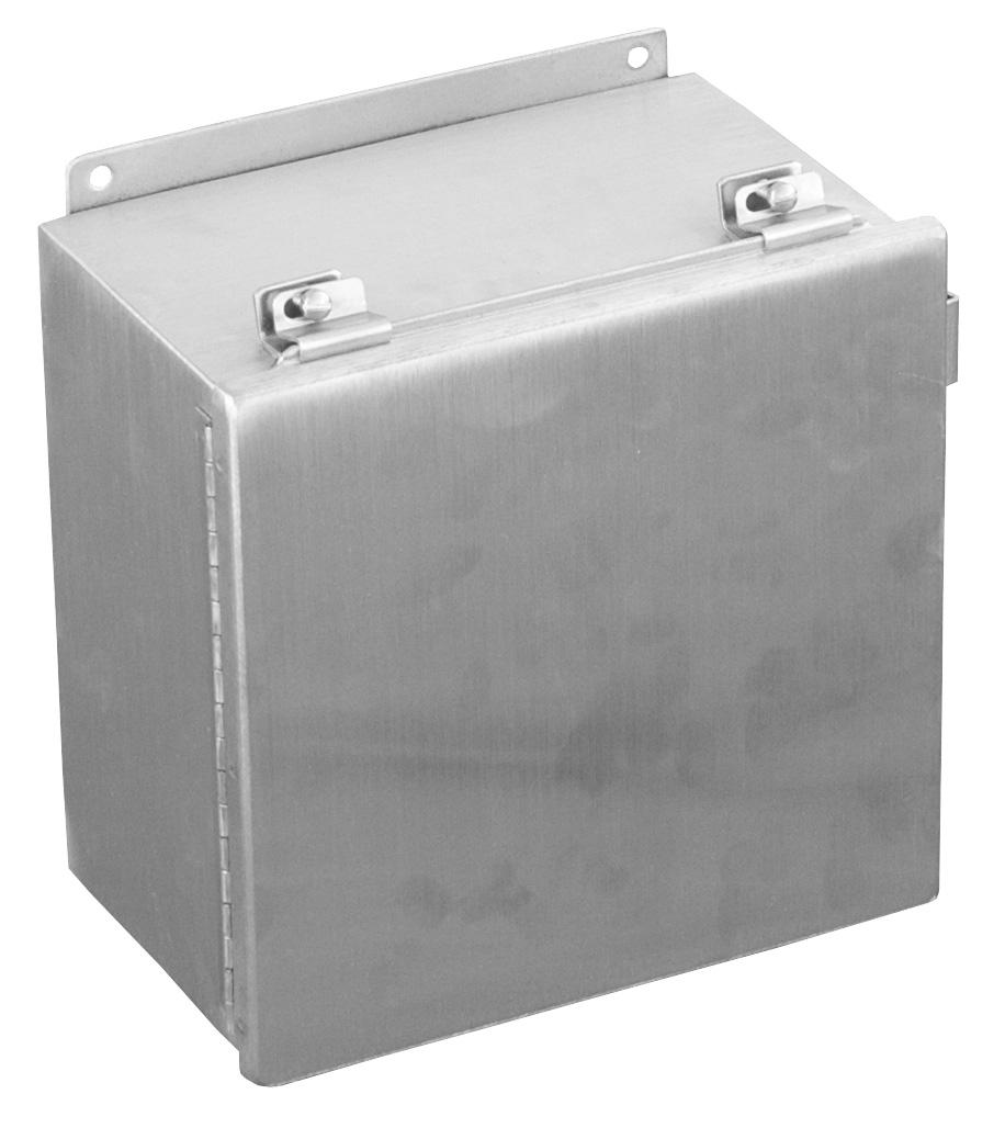 TYPE 4X STAINLESS STEEL J.I.C. CONTINUOUS HINGE BOXES Construction: C & I Enclosures Type 4X Stainless Steel J.I.C. Continuous Hinge Boxes are fabricated in accordance with U.L. specifications from code gauge Type 304 Stainless Steel.