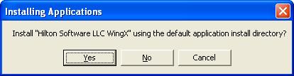 When the Pocket PC is cradled and the installation proceeds, you will be asked a question about the WingX destination directory.