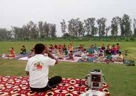 Goindwal Sahib TPP conducts a five-day yoga session Employees and their family members participating in the yoga session GVK ONE participates in Community CCTV Project