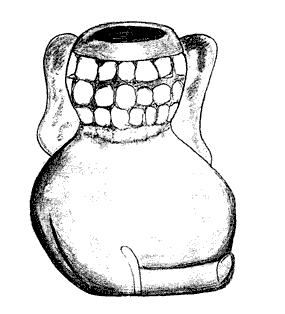 Figure 14c. Vessel, clay with buff decoration.