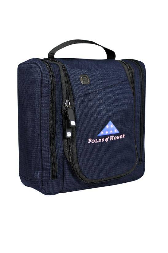 1465 Slater Rad PO Bx 5007 Ferndale, WA 98248 (T) 1-800-678-0314 (F) (604) 395-8225 Lbag specialty tiletry bag in Navy seal with FOH lg embridered Features: Large main pcket