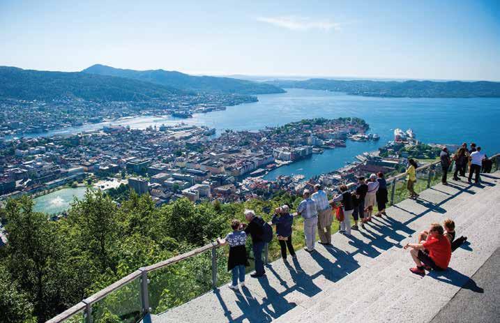 Mt. Floyen Norway in a Nutshell Bryggen a large ski jumping hill and get a breath-taking view of Oslo fjords.
