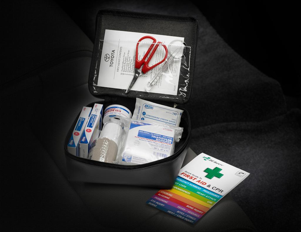 INTERIOR 8 /9 First Aid Kit This compact kit will come in handy to address minor scrapes and scratches.