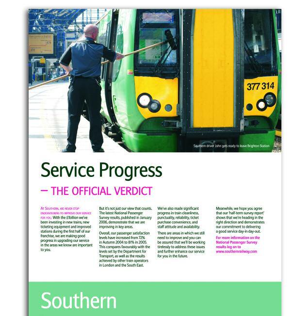 6 Southern Environmental & Social Report 2006 Our responsibilities in the WORKPLACE We depend on our 3,500 employees to deliver our commitment to THINK LIKE A PASSENGER.