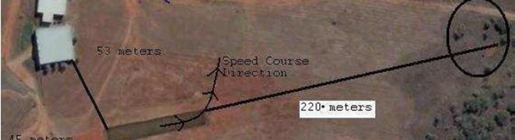 CP COURSE Drop Zone Elevation: 4060 ft ASL Speed Course: 75o carving west to north east, 10m wide, 70m length, down centreline. No straight line through course.