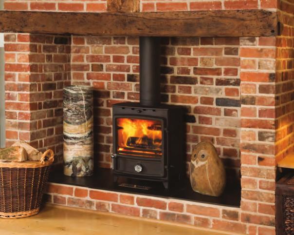 F D C 8 F R E E S T A N D I N G S T O V E Up to 8kW output (up to 81% efficient) CE approved for wood and smokeless fuel Only 50mm free air gap required around the
