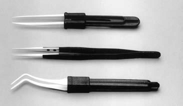 Ceramic tweezers These ceramic tweezers overcome the disadvantages of tweezers manufactured from conventional materials such as stainless steel, titanium and plastic.
