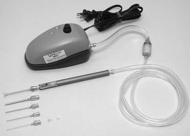 Pen-Vac vacuum pick-up systems This vacuum pick-up system includes a pump, finger control pen, five interchangeable tips (12, 16, 18, 20 and 25 gauge), vacuum cups (0.25, 0.14 and 0.