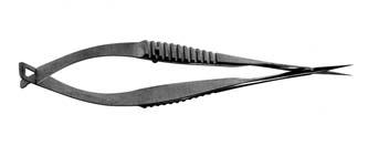 Dissecting scissors Iris scissors are made of stainless steel, and are 90 mm long, with very fine