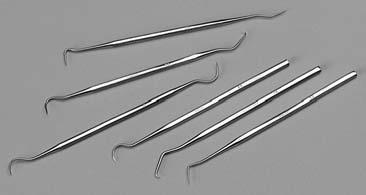 T5484 Microscopist tool set, complete Set of probes A Stainless steel instrument probes for delicate manoeuvring of specimens are available singly or in a set of four.