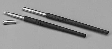T566 Writing diamond Diamond scriber This scriber has a plastic pen-like handle with steel shaft and diamond tip. It marks glass slides, scribes metal, and scores for breaking glass and glass knives.