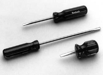 Set of 11 Electrician s pattern screwdrivers These screwdrivers have round shafts and parallel tips, with plastic insulating handles.