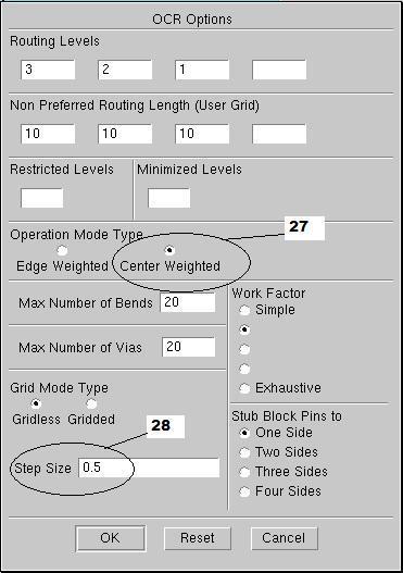 Slika 4.24. Dialog box za setovanje OCR Options parametara Važno je da se Step Size (oblast broj 28 na slici 4.24) postavi na 0.