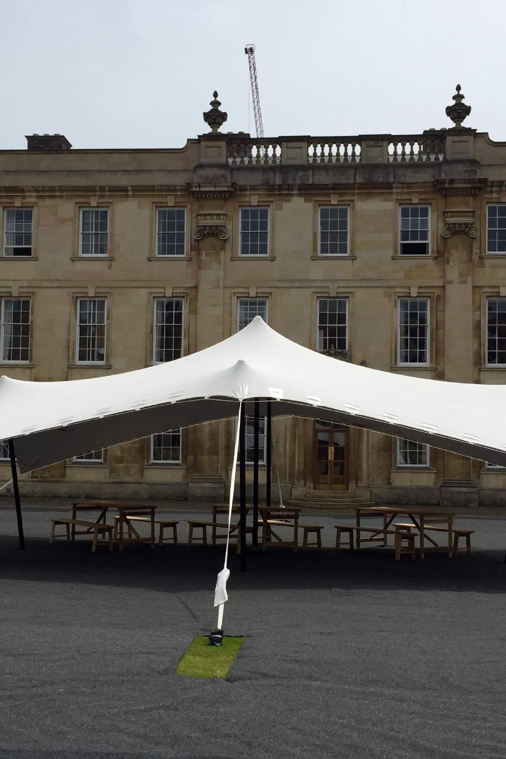 Attaching a stretch tent to the side of a building is a great option for pop-up events on existing businesses or as a way of increasing the usable floorspace of a smaller venue by utilising outdoor
